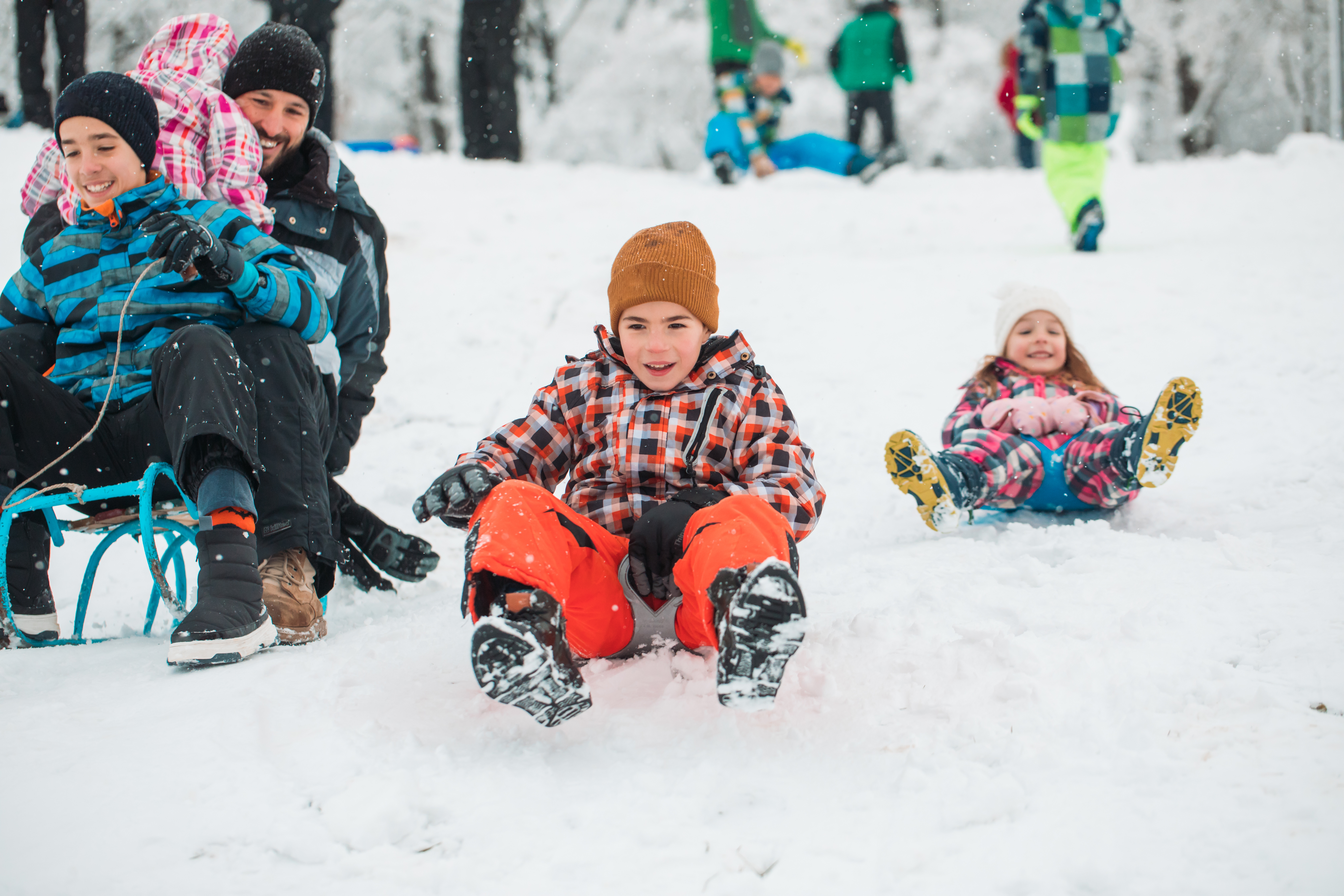 Kids sledding