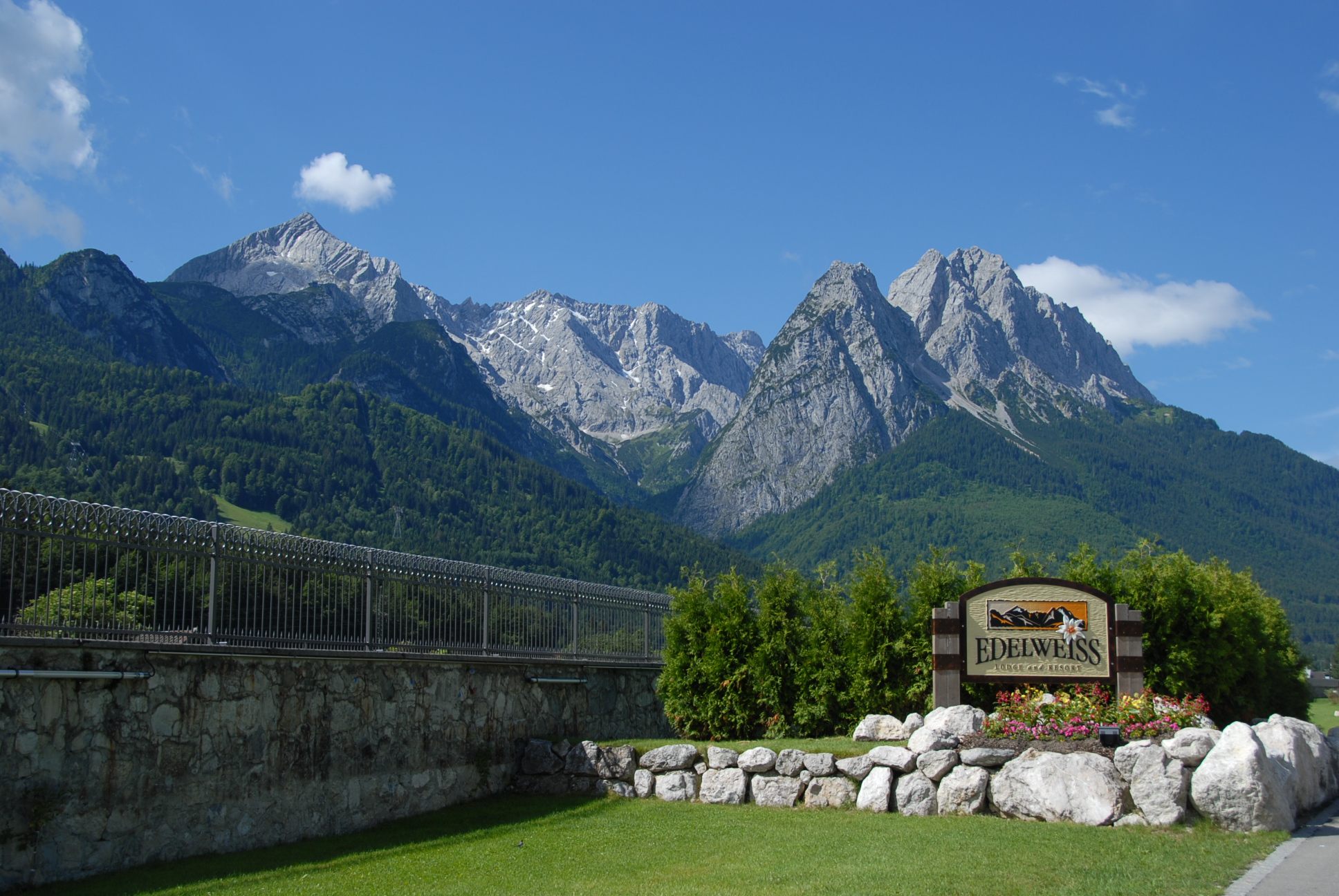 Garmisch Alps with ELR sign
