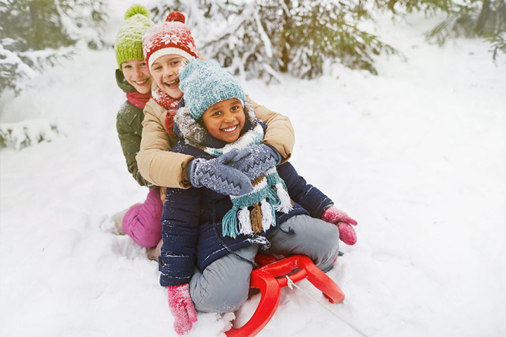 Kids sledding