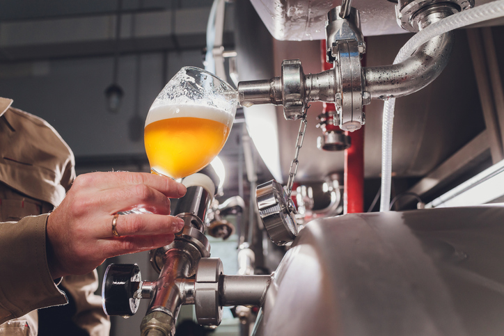 Pouring a beer