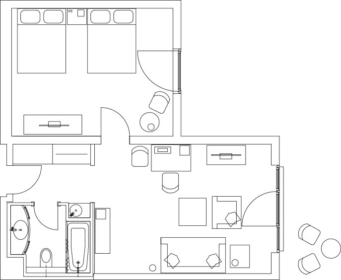 Deluxe Junior Suite layout