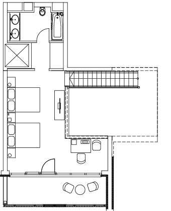 Upper level loft layout